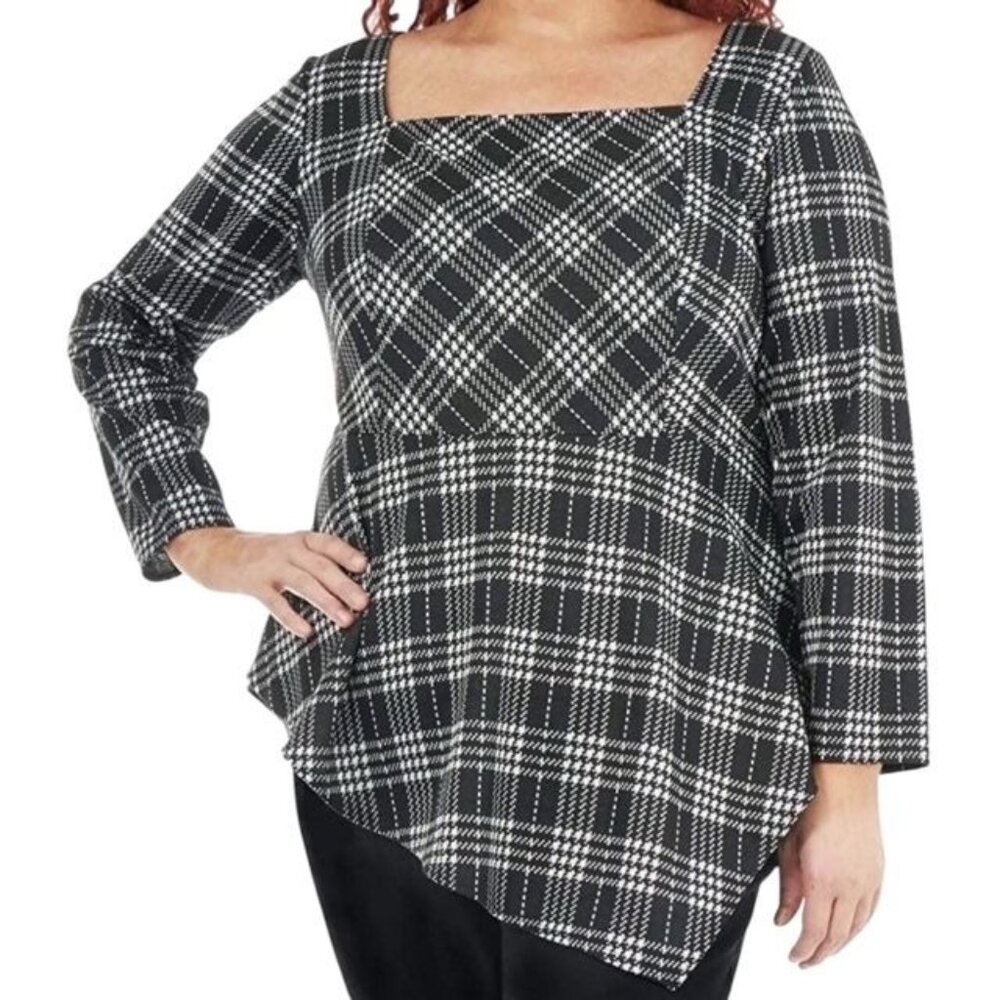 NY Collection Asymmetrical Hem Top Size 3X New - Picture 2 of 8